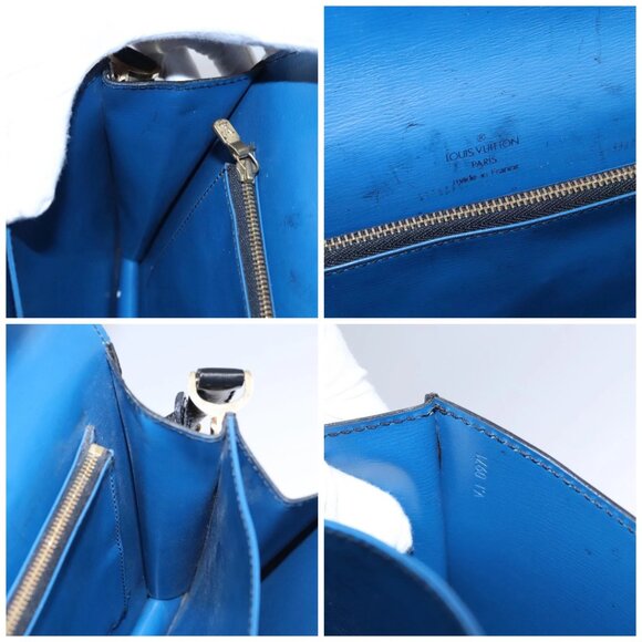 LOUIS VUITTON Epi Bicolor Free Run Shoulder Bag Black Blue - Picture 15 of 16